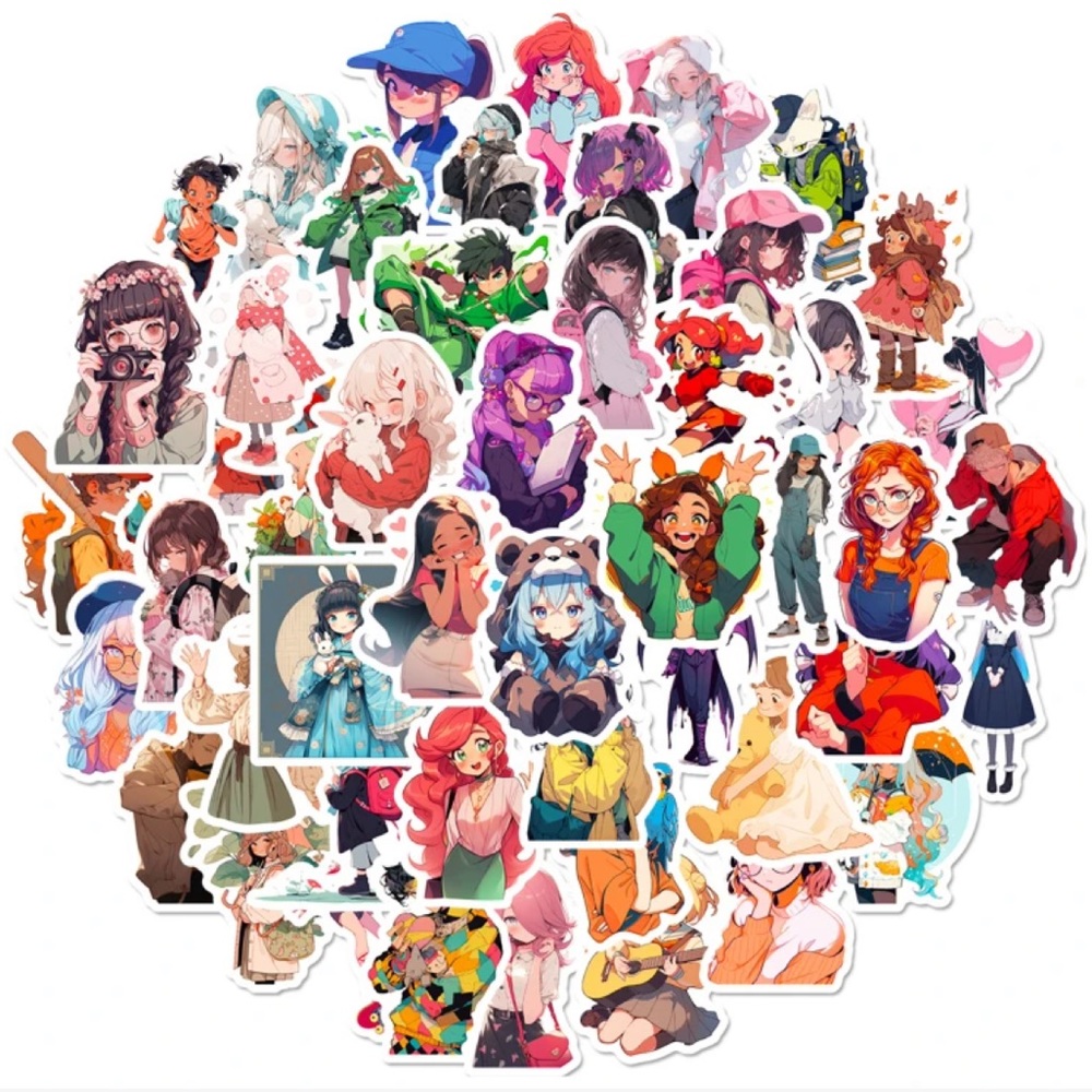 🀄️Cool Tweeny Manga Girl Sticker Bundle🀄️